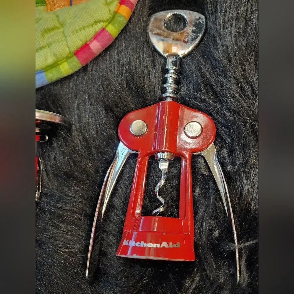 Red Kitchen Set-KitchenAid Bottle Opener, Wine Opener, Stainless Spoons & More!